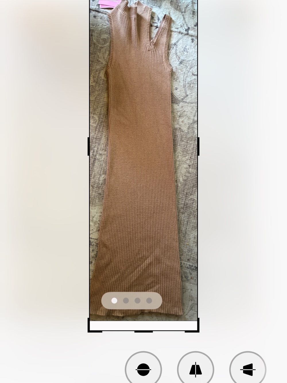 Astr the Label Ribbed Knit Sleeveless Sweater Maxi Dress - Camel Brown s